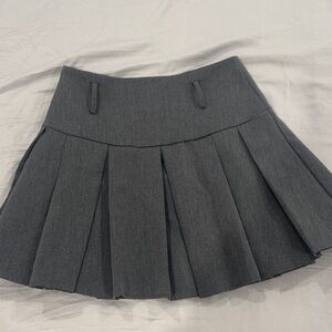 Classic Gray Pleated Skirt